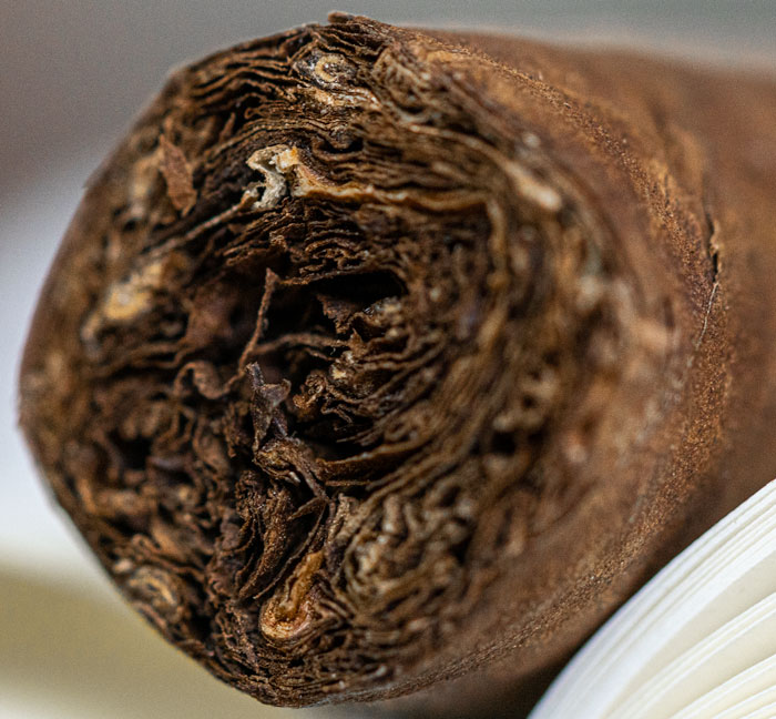 Close up of end of cigar