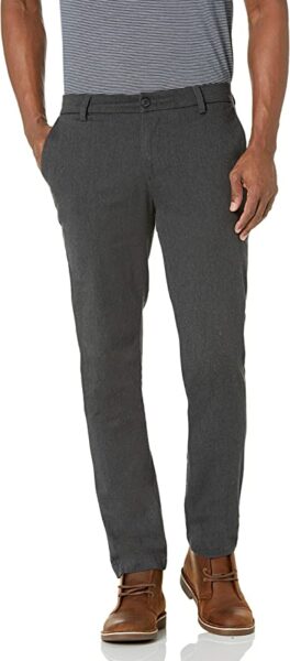 image of a person wearing dark grey khaki pants