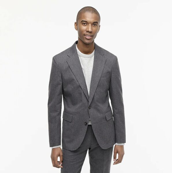 image of a man wearing a grey suit jacket