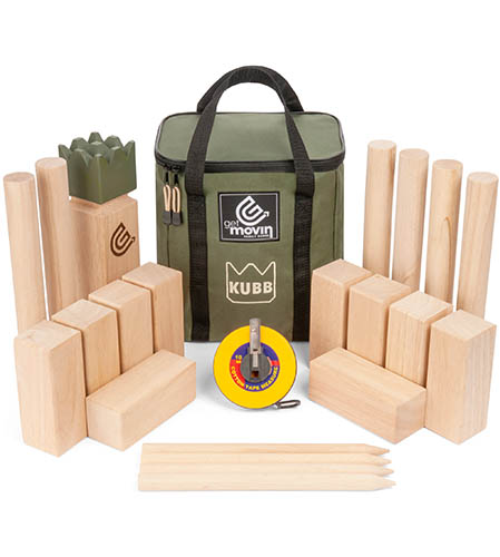 image of rubberwood lawn game set