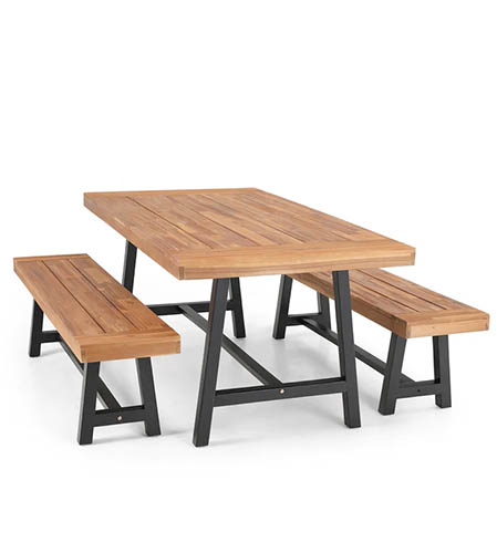 image of a table and bench dinin table set