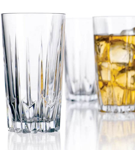 image of a set of four tall drinking glasses