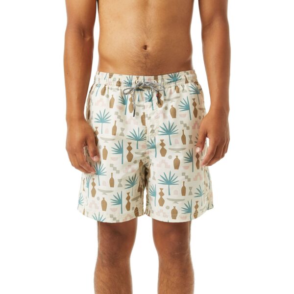 image of a person wearing patterned swim shorts