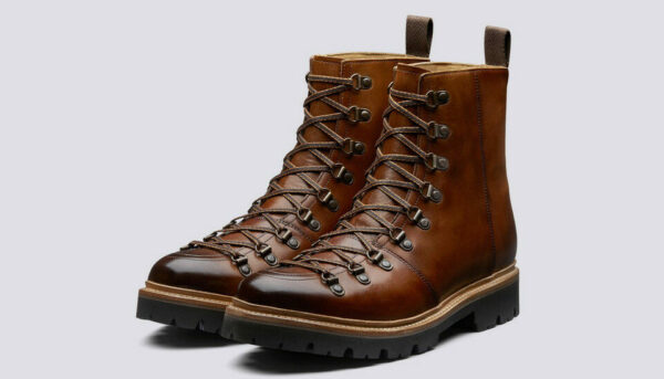 image of brown leather high top boots