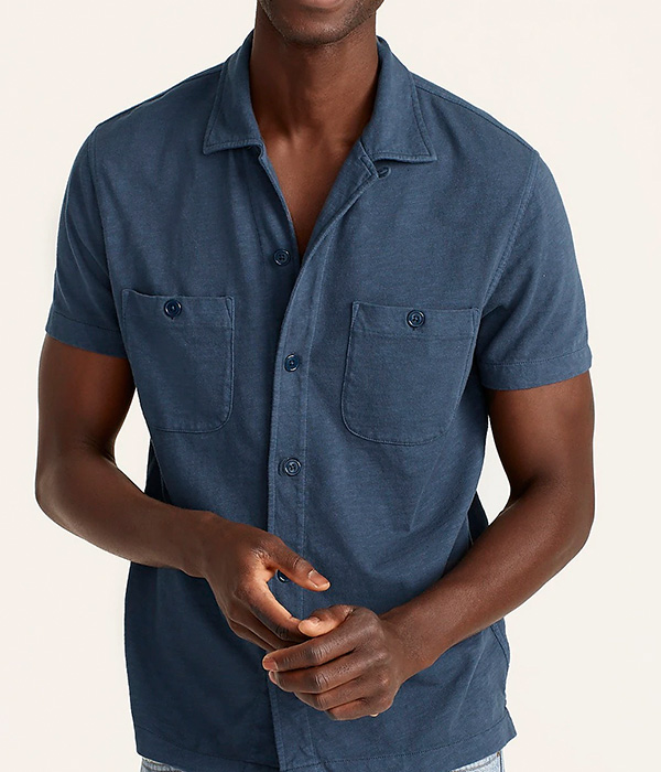 image of a blue short sleeve shirt
