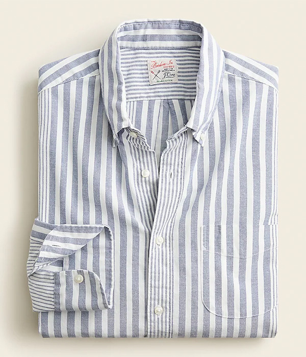 image of a blue and white striped long sleeve shirt