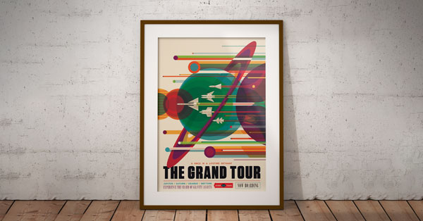 a framed the grand tour nasa poster