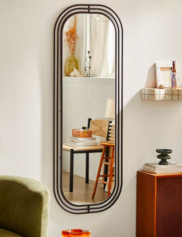 floor mirror with wire frame