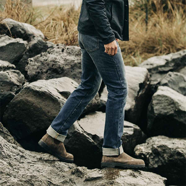 image of a person wearing blue denim jeans