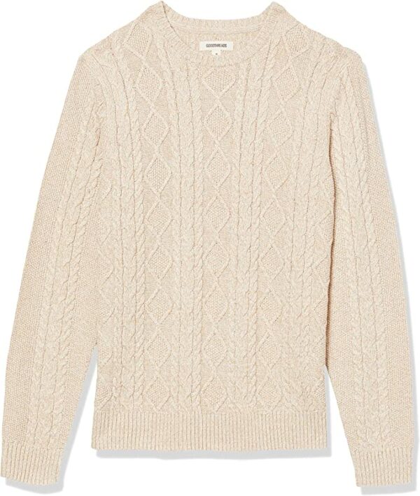 ivory cable crewneck sweater