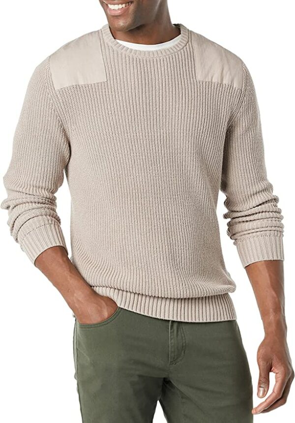 clay colored military style sweater