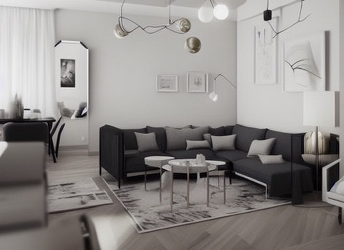 Modern living room from AI generated image