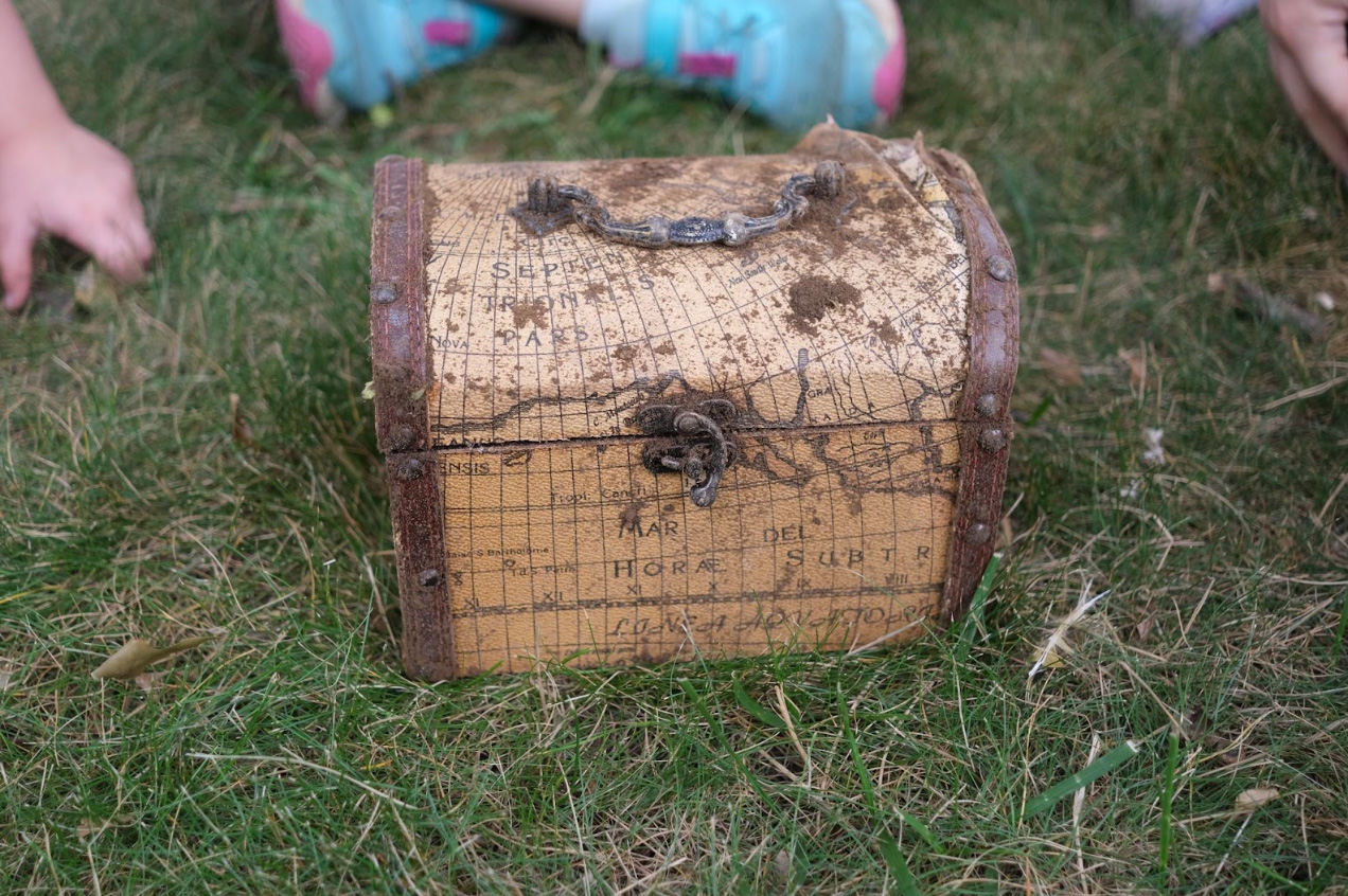 an old box with a map on it
