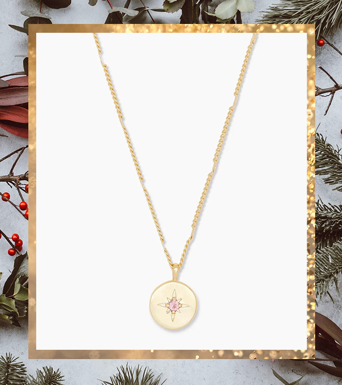 a gold birthstone necklace