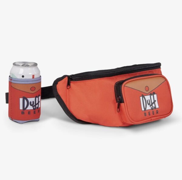 a duff branded fanny pack and beer cooler