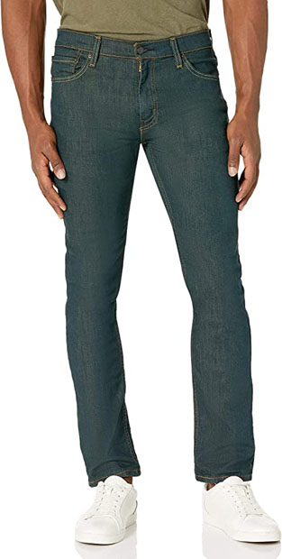 a person wearing slim fit jeans