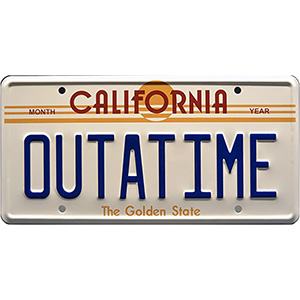 back to the future vanity prop license plate