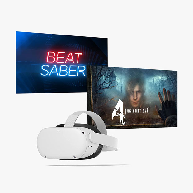 a virtual reality headset bundle with resident evil games