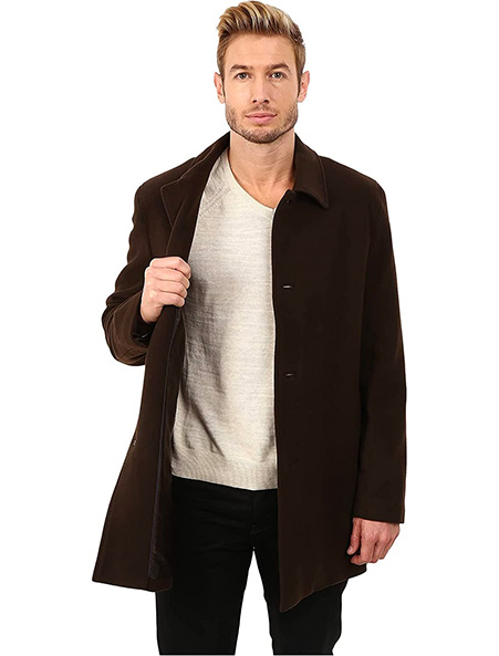 a man wearing a cashmere blend coat