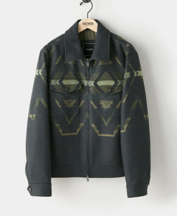 a zip front wool southwest pattern jacket