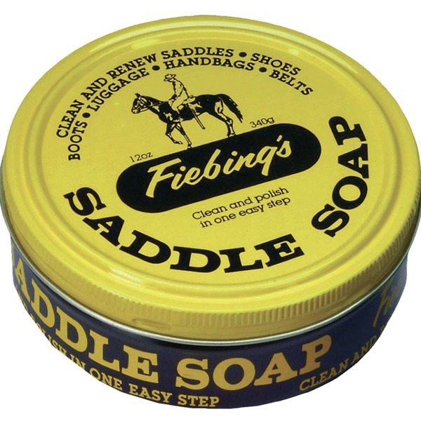 a tin of fiebing TeamJiX's saddle soap for leather items