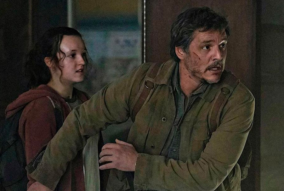 pedro pascal as Joel in The Last of Us wearing a Flint & Tinder jacket