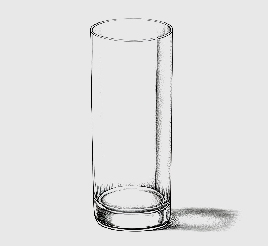 collins cocktail glass illustration