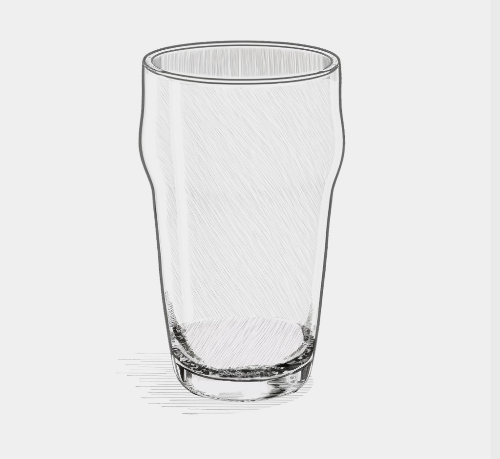 illustration of a nonic beer pint glass