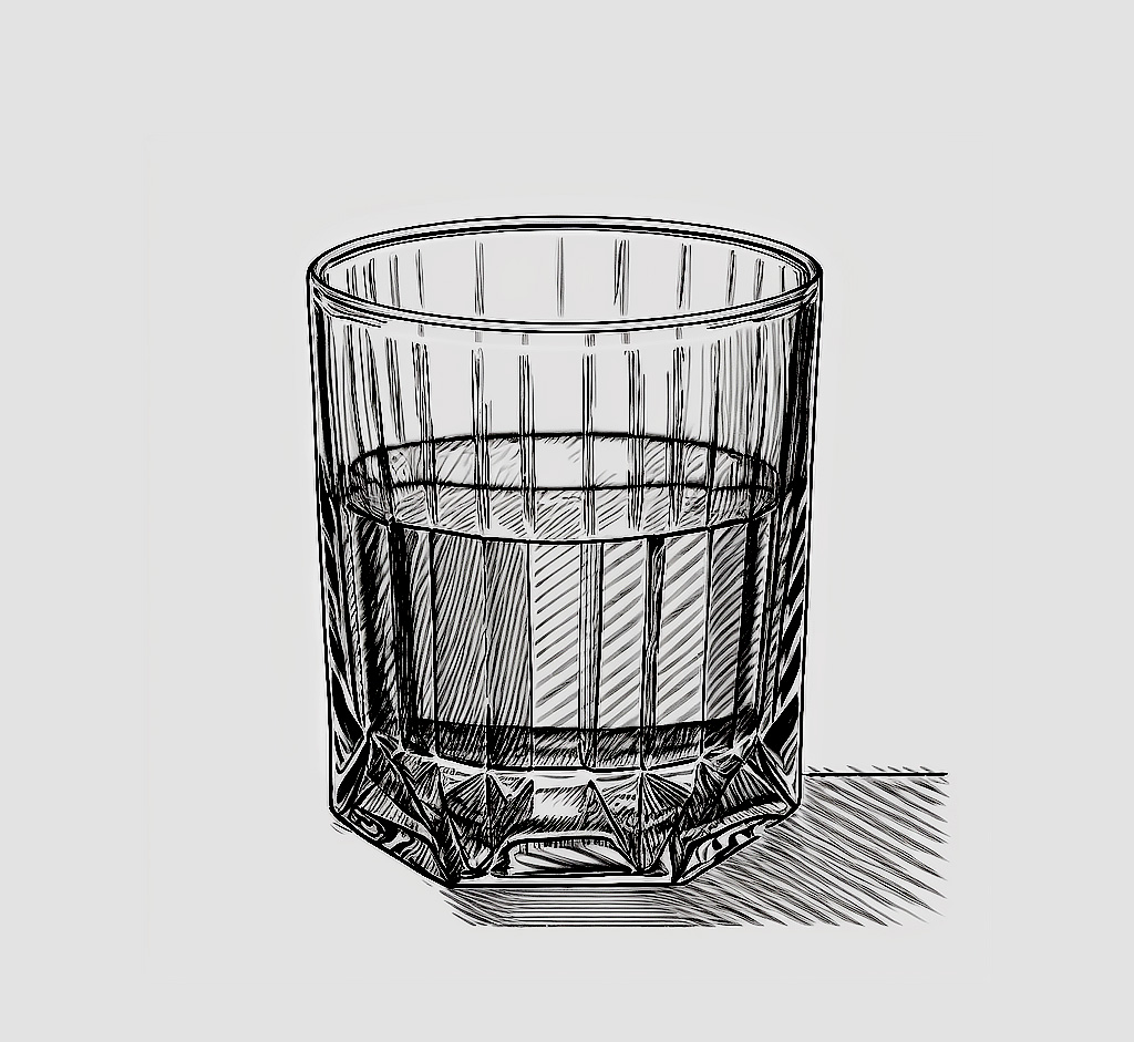 illustration of old fashioned glass / rocks glass