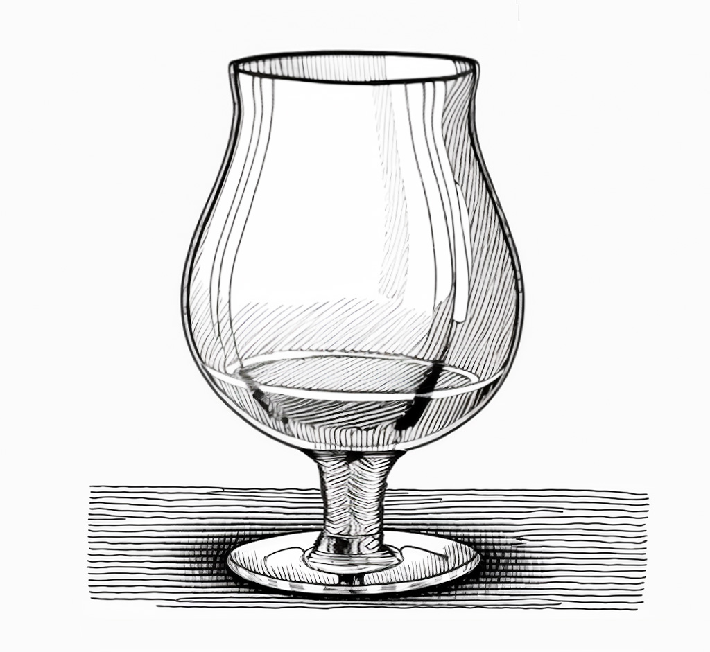 belgian tulip beer glass illustration
