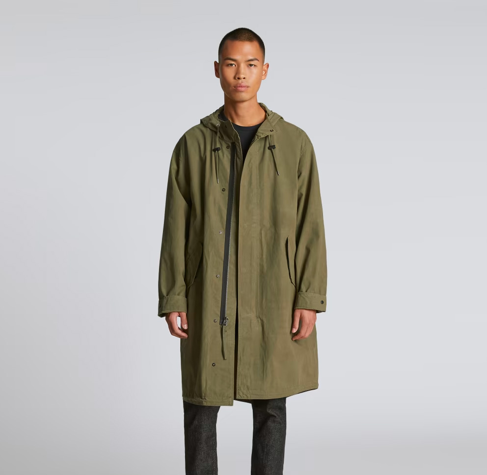 waxed cotton canvas rain jacket