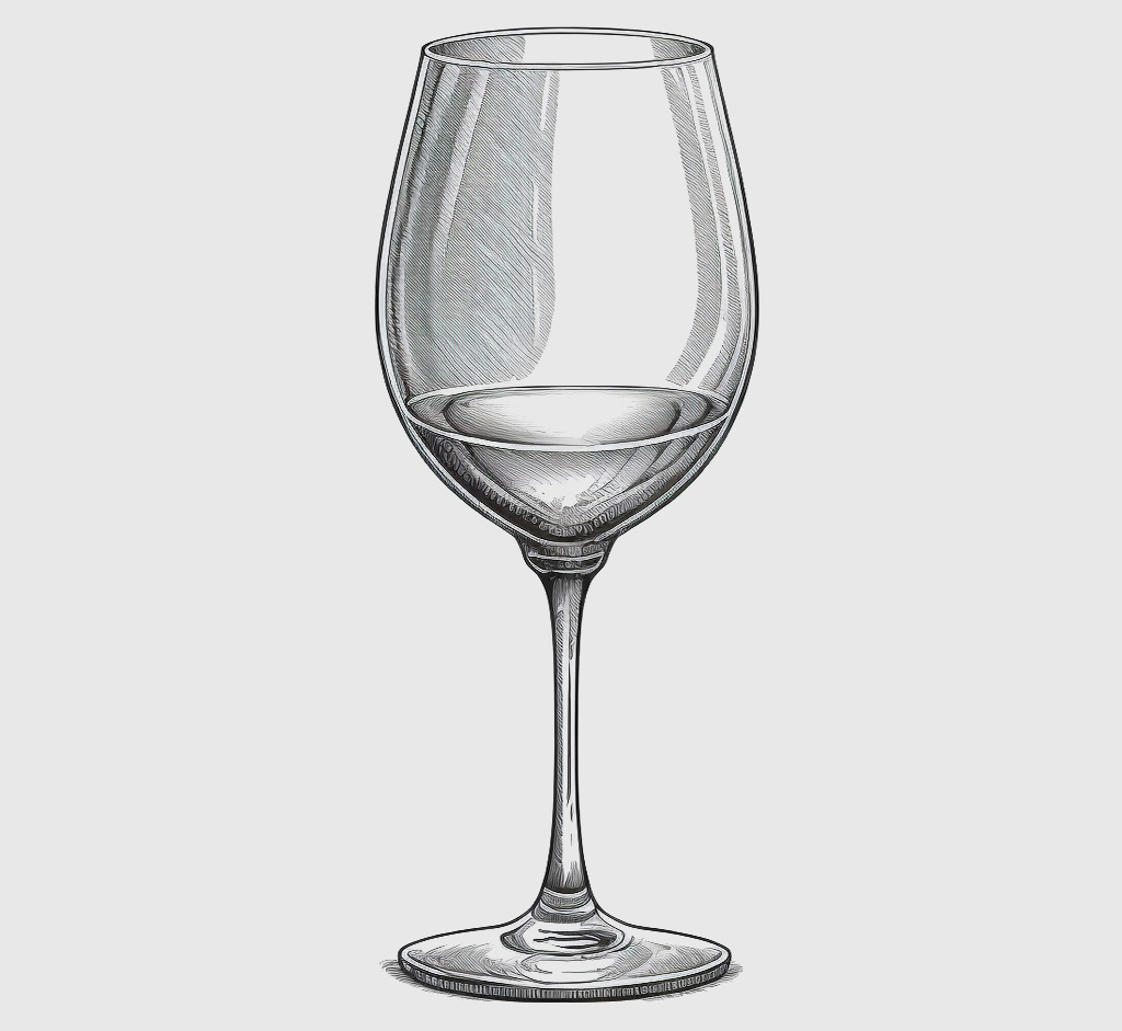 white wine glass illustration