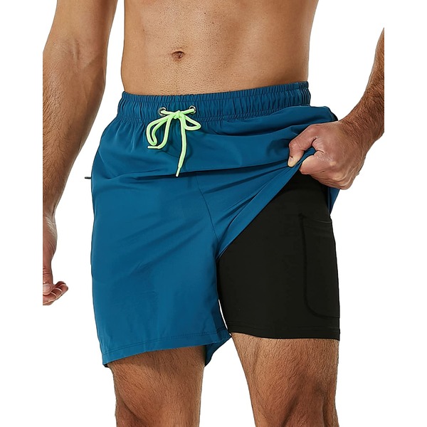 swim trunks with compression lining