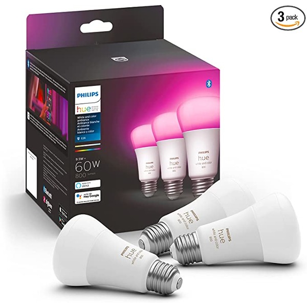 a three pack of color changing light bulbs