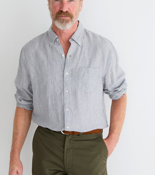 baird mcnutt irish linen shirt in grey