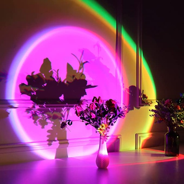 a lamp with color changing projector