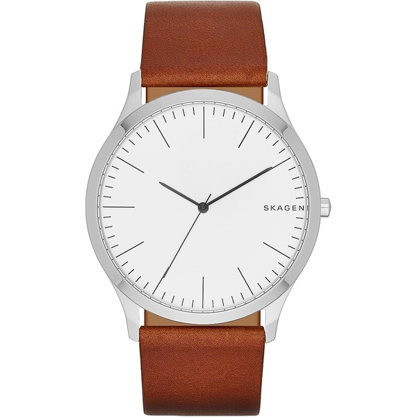 a minimalist style watch with leather strap