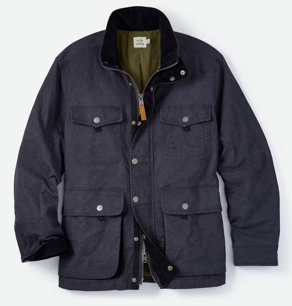 blue field jacket from flint and tinder