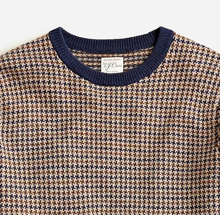 close up of neck from J.Crew jacquard sweater