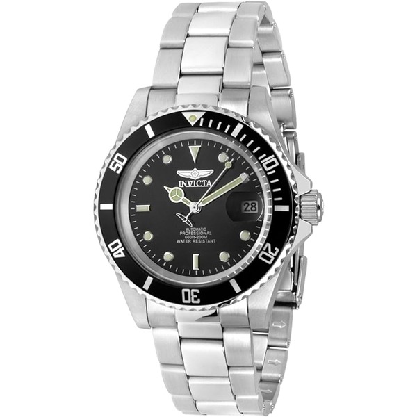 an automatic diver style watch with metal strap