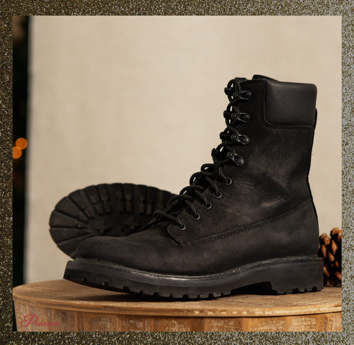 matte black combat boot