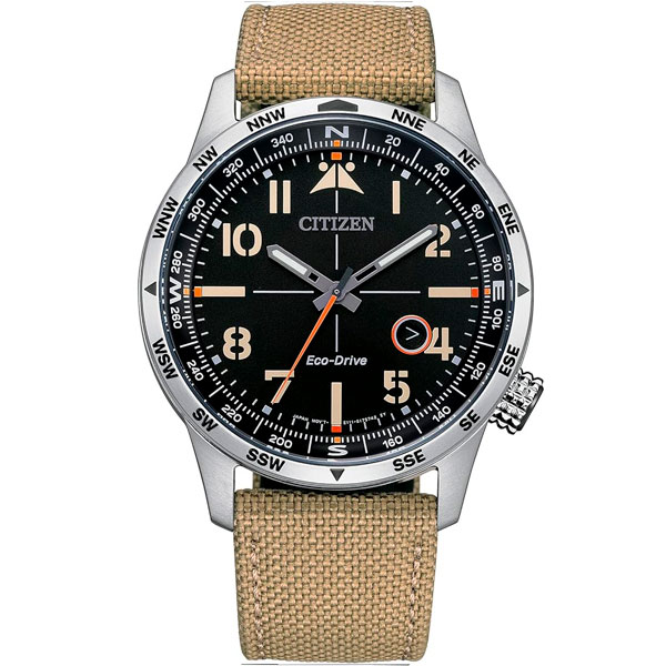 citizen watch with tan strap