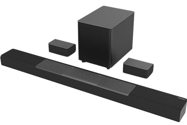 an audio soundbar with speakers and remote control