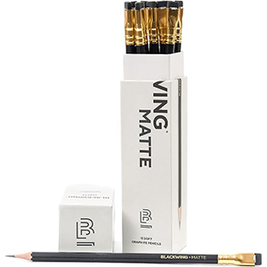 set of 12 black matte pencils