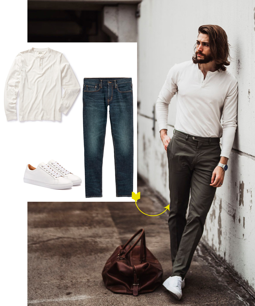 6 Outfit Ideas For White Shirt, Blue Pants, and Brown Shoes