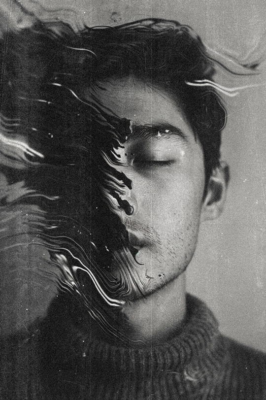 faded and worn photo of a man's face fading away