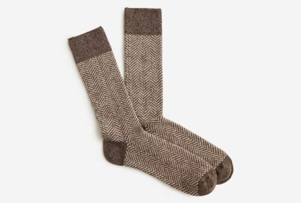 a pair of houndstooth pattern socks