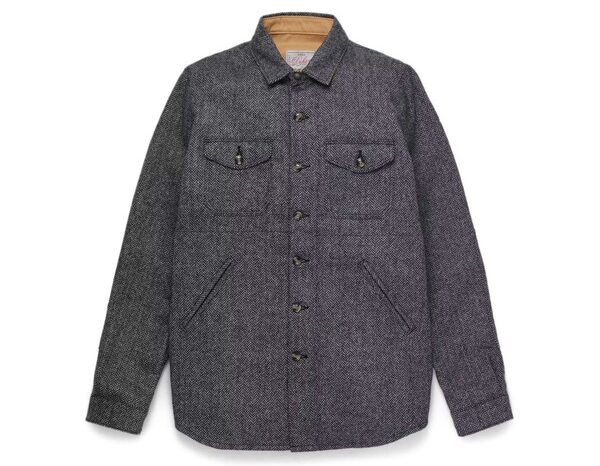 a long sleeve melton wool overshirt