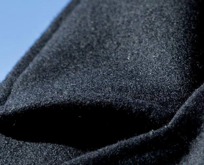 close up of wool pea coat texture
