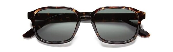 rectagular sunglasses with tortoise shell style frames
